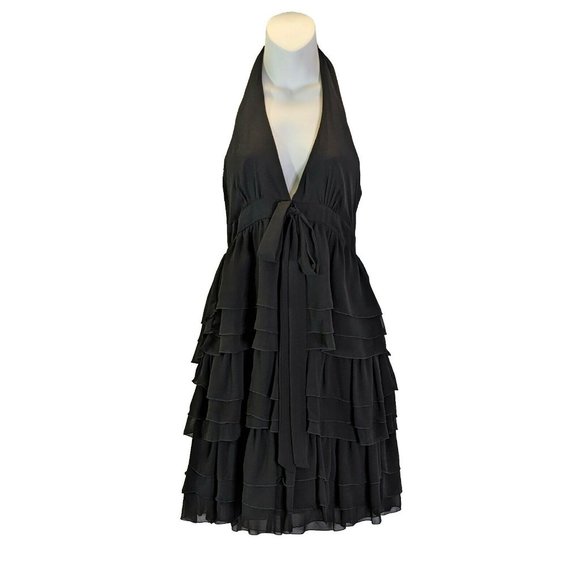 Zara Basic Little Black Dress Ruffle Halter - Picture 2 of 11